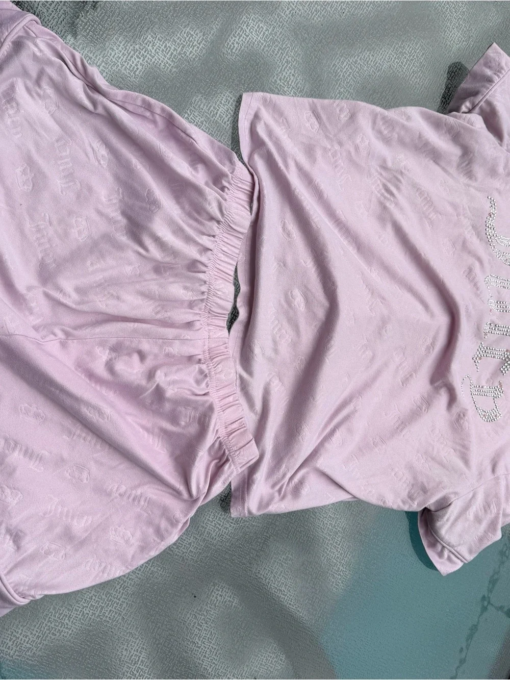 Juicy Couture Light Purple Short-Sleeve Button Pajama Set